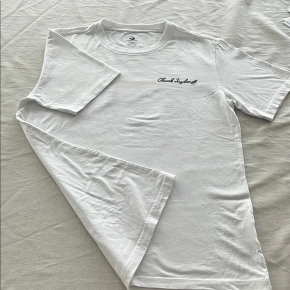 White Men's Chuck Taylor T-Shirt. Pocket Logo /Printed Back - Picture 2 of 7